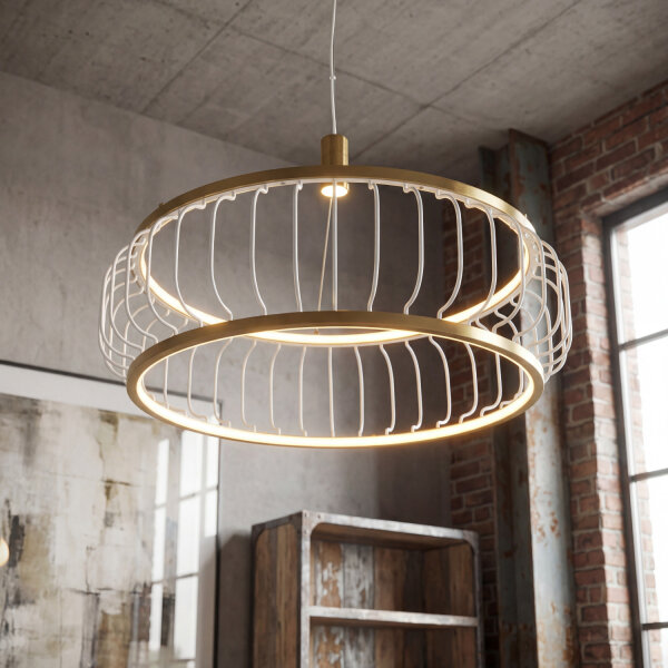 Hängeleuchte LED Metall D: 57,5 cm rund H: max. 120 cm