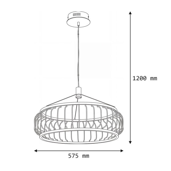 Hängeleuchte LED Metall D: 57,5 cm rund H: max. 120 cm