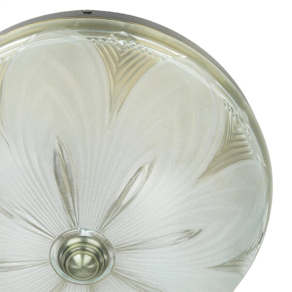 Jugendstil Deckenleuchte E27 mit Glasschirm Messing Optik
