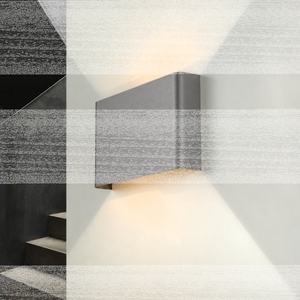 Up- & Down Wandleuchte HAGA in Grau 2-flmg