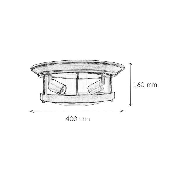 Deckenleuchte Bad IP44 E27 Ø 40 cm rund Glas Metall