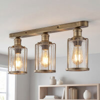 Deckenlampe Industrial 57,5 cm breit Messing antik...