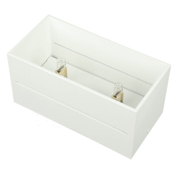 Deckenleuchte Weiß Aluminium L:20cm eckig Modern 2x G9