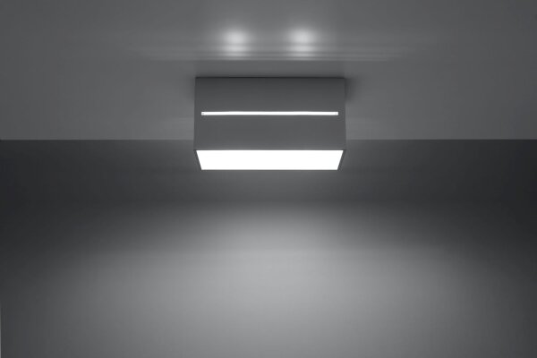 Graue Deckenleuchte eckig Modern Aluminium 2x G9 Flur