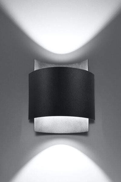 indirekte Wandleuchte Schwarz Up Down Metall Treppe Flur