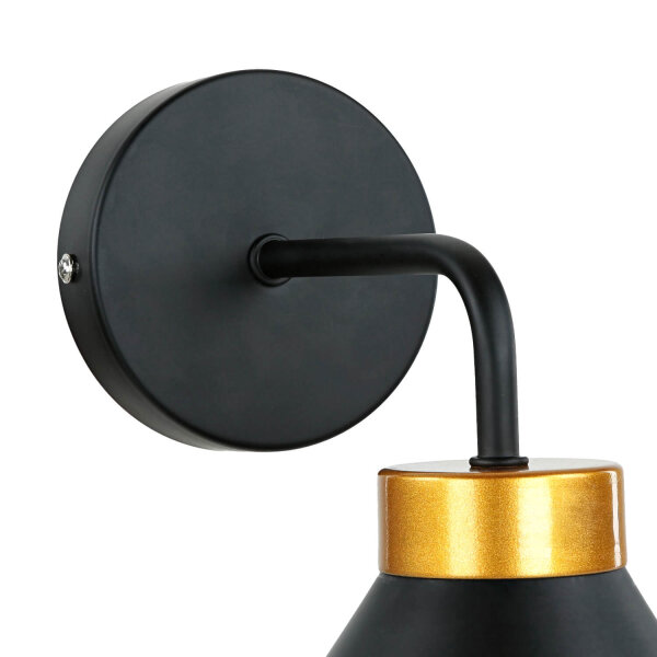 Wandlampe Schwarz Gold E27 Metall Loft Design