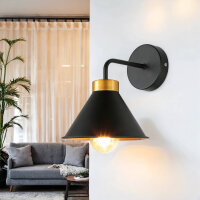 Wandlampe Schwarz Gold E27 Metall Loft Design
