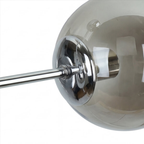 Deckenleuchte Metall Rauchglas B: 48 cm Chrom 3x E27 Retro