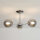 Deckenleuchte Metall Rauchglas B: 48 cm Chrom 3x E27 Retro