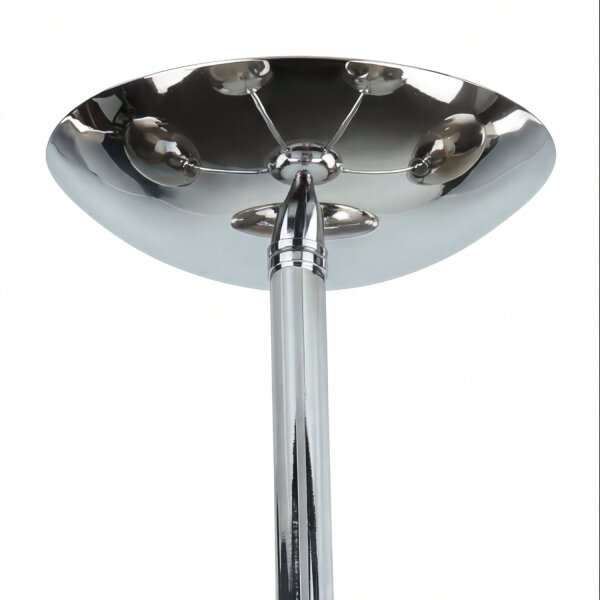 Deckenleuchte Chrom B: 60 cm Metall Rauchglas 5x E27 Kugel
