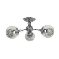 Deckenlampe Kugelschirm B: 48 cm Schwarz Rauchglas Metall