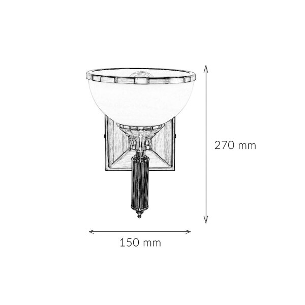 Wandleuchte in Messing antik MARLOW Wandlampe Flur