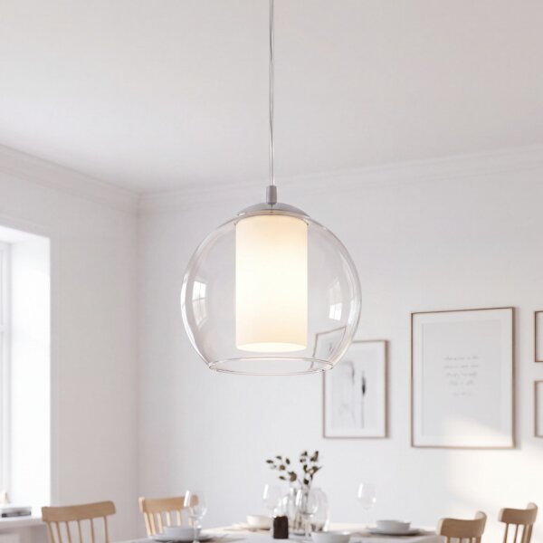 Elégante lampe à suspendre Bolsano Blanc Ø20cm