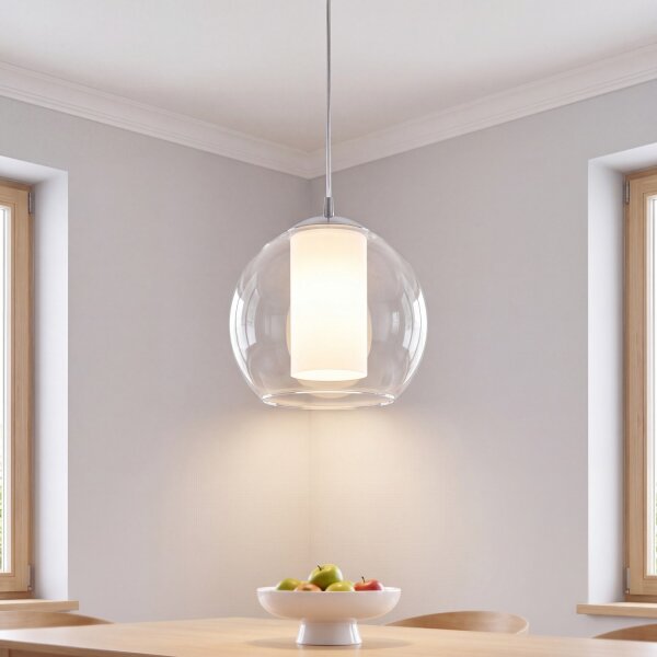 Elégante lampe à suspendre Bolsano Blanc Ø20cm