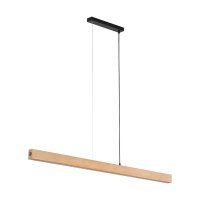 LED Pendelleuchte Schwarz Holz 126 cm 3000 K Kiefer