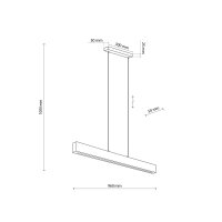 LED Hängelampe Skandinavisch Holz Schwarz 3000 K 96 cm