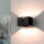 Up Down Wandleuchte Metall Design eckig Schwarz G9