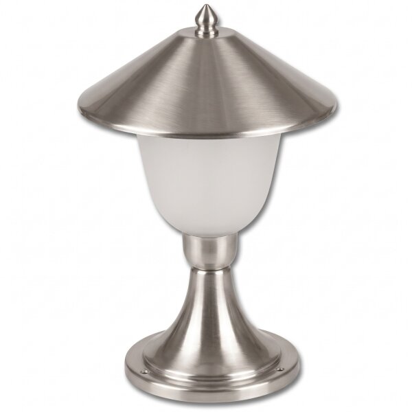 Sockelleuchte Garten Terrasse 29 cm hoch Messing Glas Stehlampe niedrig Außen