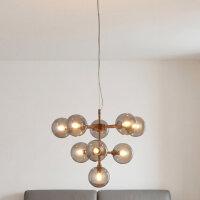 Pendelleuchte Rauchglas Metall Bronze G9 B:49 cm 9-flmg