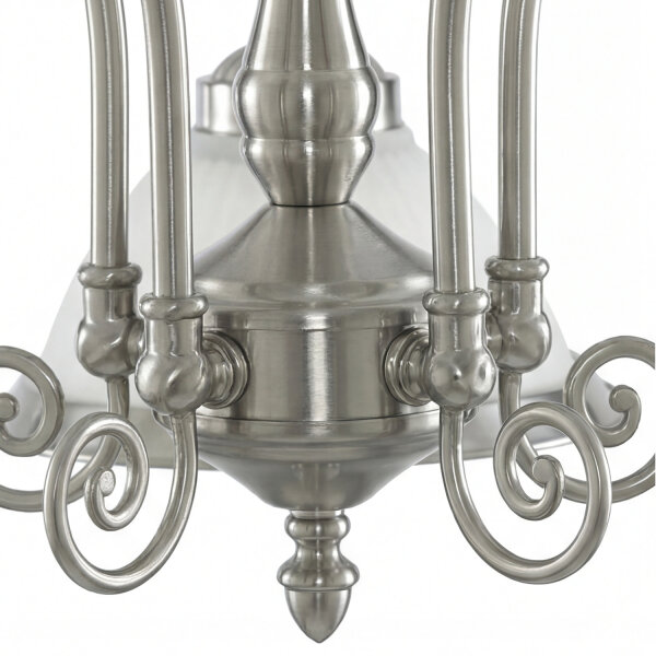 Hängelampe Glas Metall Silber E27 B:62 cm Jugendstil