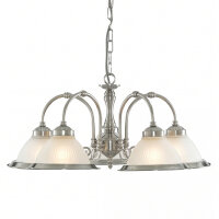H&auml;ngelampe Glas Metall Silber E27 B:62 cm Jugendstil