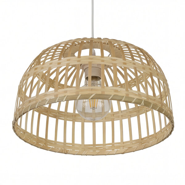 Lampenschirm Bambus rund Ø 40 cm Natur E27 Boho