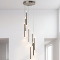 Pendelleuchte LED Nickel Metall 2700K Up Down Ø32 cm