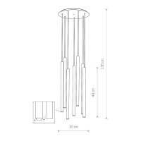 Pendelleuchte Schwarz 7-flmg Esstisch Lampe CULT