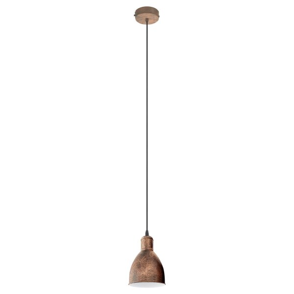 Lampe à suspendre Priddy 1 cuivre antique Ø15,5cm