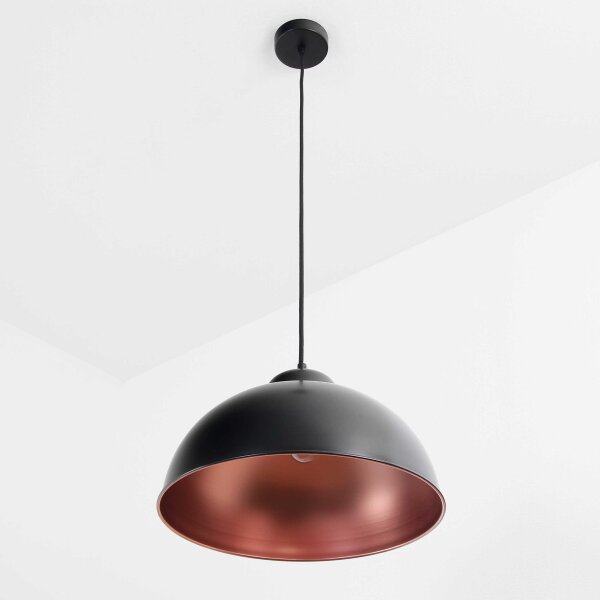 Stilvolle Pendelleuchte Schwarz Kupfer Ø37cm TRURO
