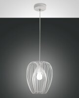 H&auml;ngelampe Wei&szlig; Metall E27 &Oslash;25 cm Modern rund