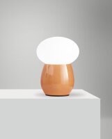 Tischleuchte Bernstein E27 Glas Wei&szlig; H:30 cm dekorativ
