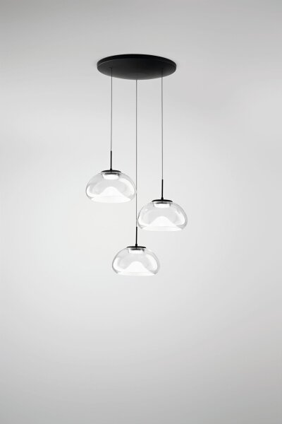 LED Pendelleuchte Glas 2700/3000/4000K Schwarz L:35 cm