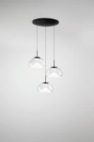 LED Pendelleuchte Glas 2700/3000/4000K Schwarz L:35 cm