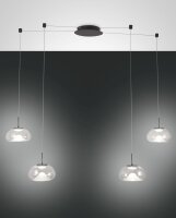 LED Pendelleuchte Glas 2700/3000/4000K Schwarz L:350 cm