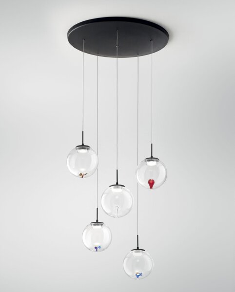 LED Hängelampe Glas 2700/3000/4000K Schwarz L:50 cm