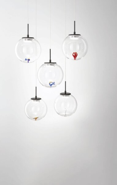 LED Hängelampe Glas 2700/3000/4000K Schwarz L:50 cm