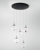 LED Hängelampe Glas 2700/3000/4000K Schwarz L:50 cm