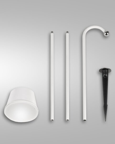 LED Akku Tischleuchte IP54 3000K Metall Weiß H:90 cm