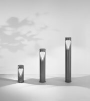 LED Leuchte Aluminium IP65 3000K Glas 80 cm Schwarz