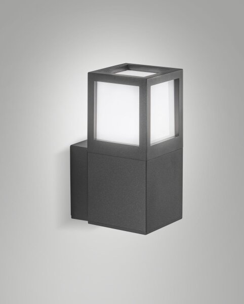 Wandleuchte Aluminium IP54 Weiß Dunkelgrau T:14,8 cm