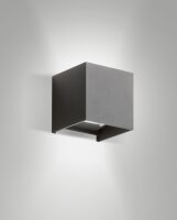 LED Wandleuchte Glas Up Down IP54 3000K Aluminium