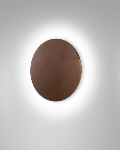 LED Wandleuchte Aluminium IP65 3000K Rostbraun Ø18 cm