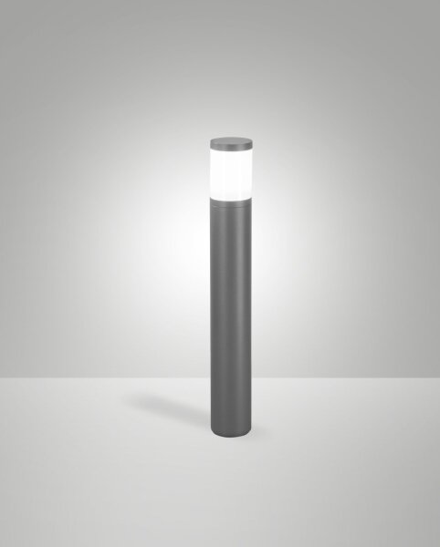 Leuchte Aluminium IP54 E27 Weiß H:65 cm Dunkelgrau