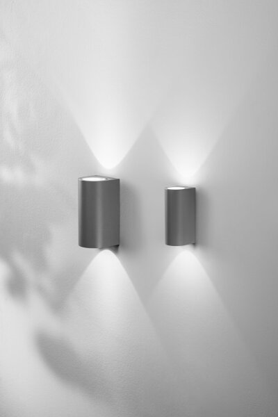 LED Wandleuchte Aluminium IP65 Up Down 3000K Glas