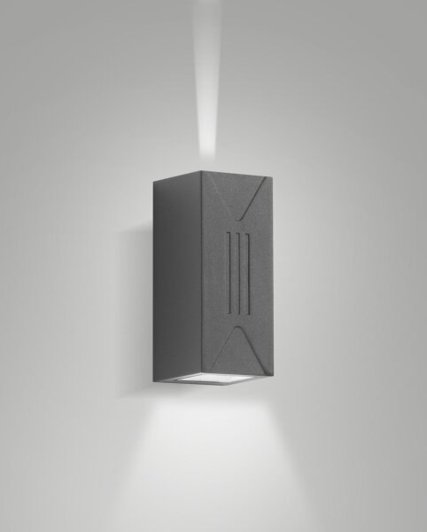 LED Wandleuchte Glas IP65 Up Down 3000K Aluminium