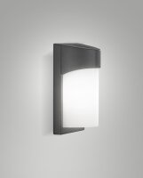 Wandleuchte Aluminium IP54 E27 Weiß H:26 cm Dunkelgrau