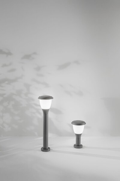 Außenleuchte Aluminium IP65 E27 Weiß 60 cm Dunkelgrau