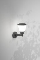 Wandleuchte Aluminium IP54 Wei&szlig; Dunkelgrau B:16,5 cm