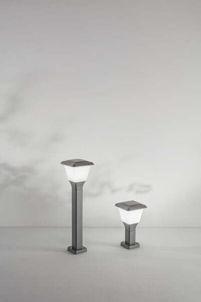 Außenleuchte Aluminium IP65 E27 Weiß H:30 cm Dunkelgrau
